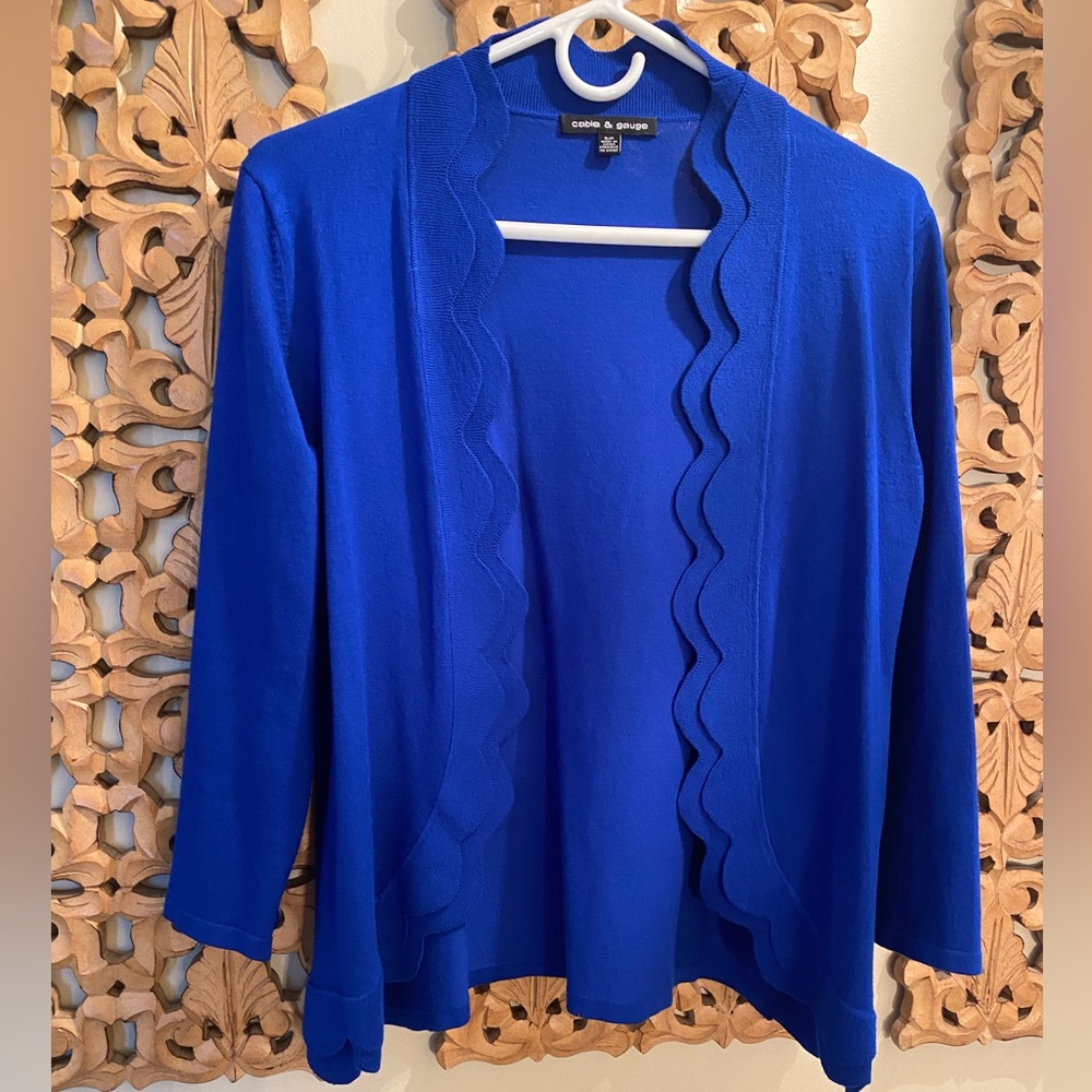 Cable and Gauge Indigo Blue Cardigan